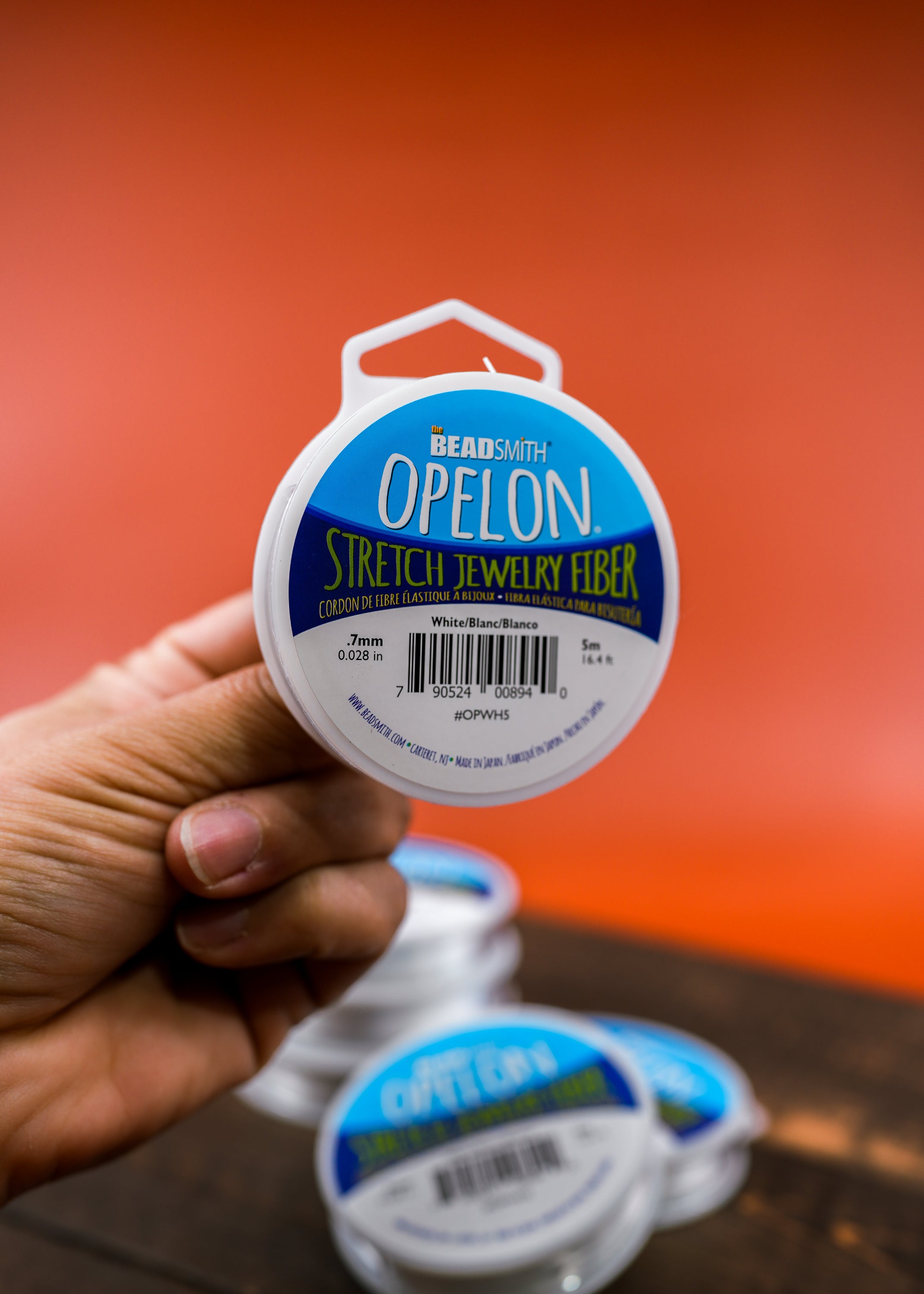 Opelon White Stretch Bead Cord, 0.7mm x 5 meters, The BeadSmith