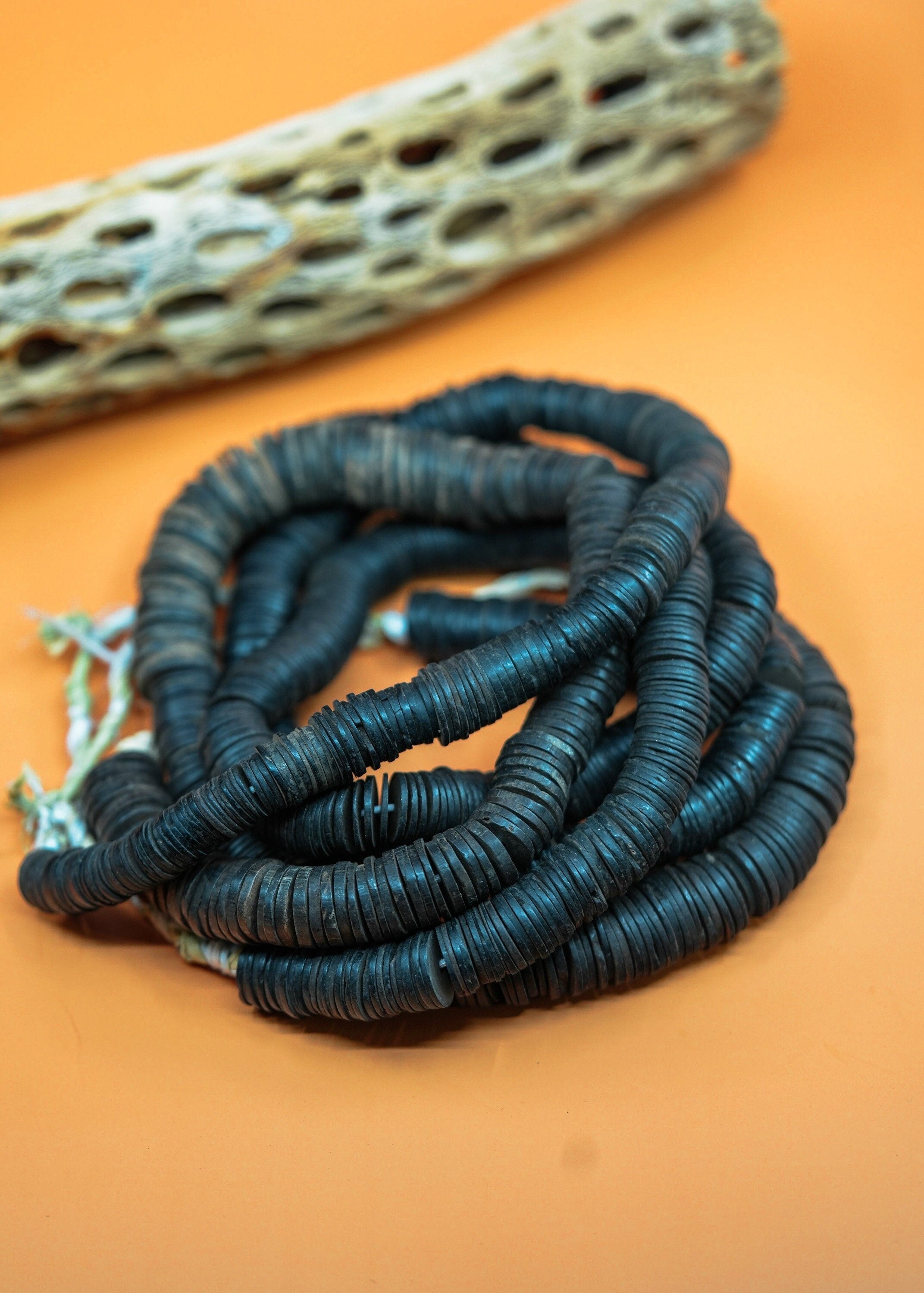 Coco Beads: Natural Coconut Shell Heishi beads, Assorted, 15-20mm