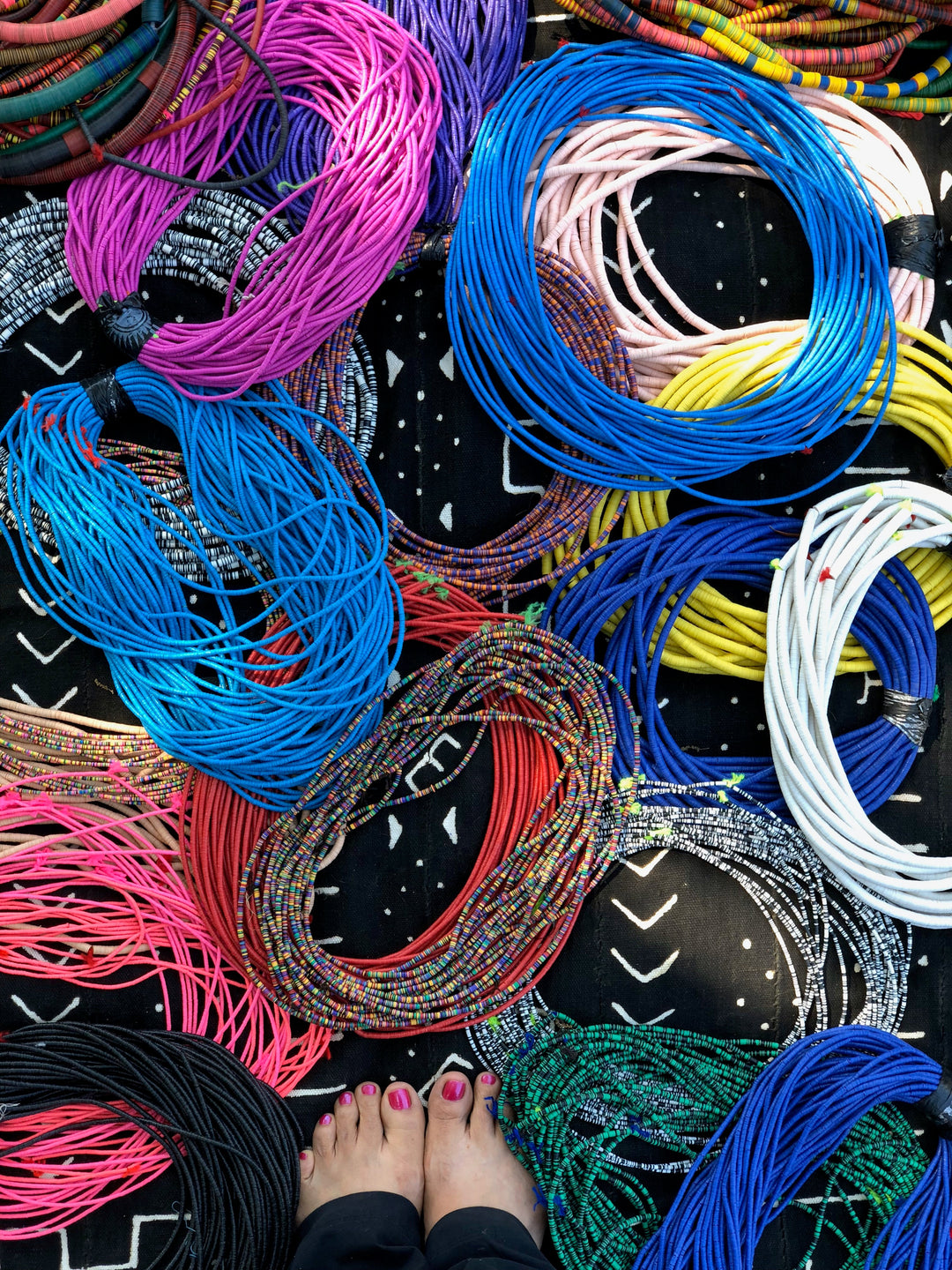 African Vinyl Record Beads