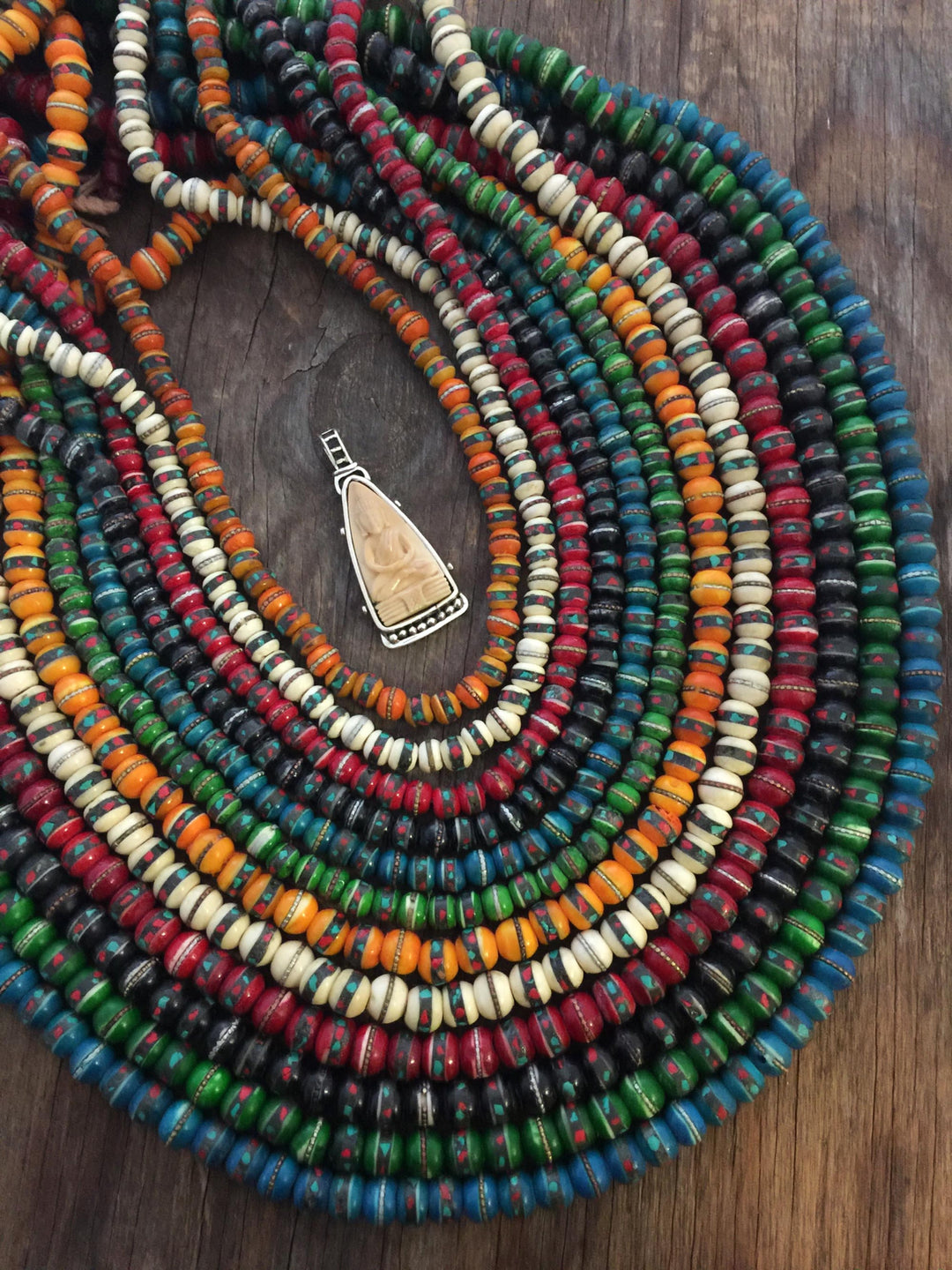 Yak Bone Beads handcrafted nepal beads and himalayan pendants - Nature Beads