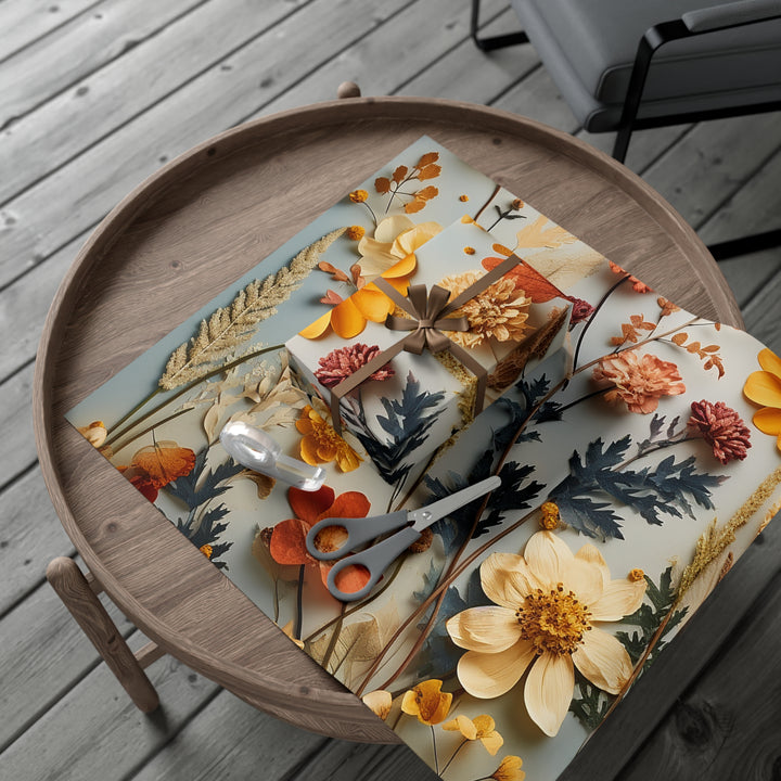 Pressed Flower Art: Flower Gift Wrap Papers Flower Satin Wrapping Paper  Flower Glossy Wrapping Paper Gift Wrapping paper
