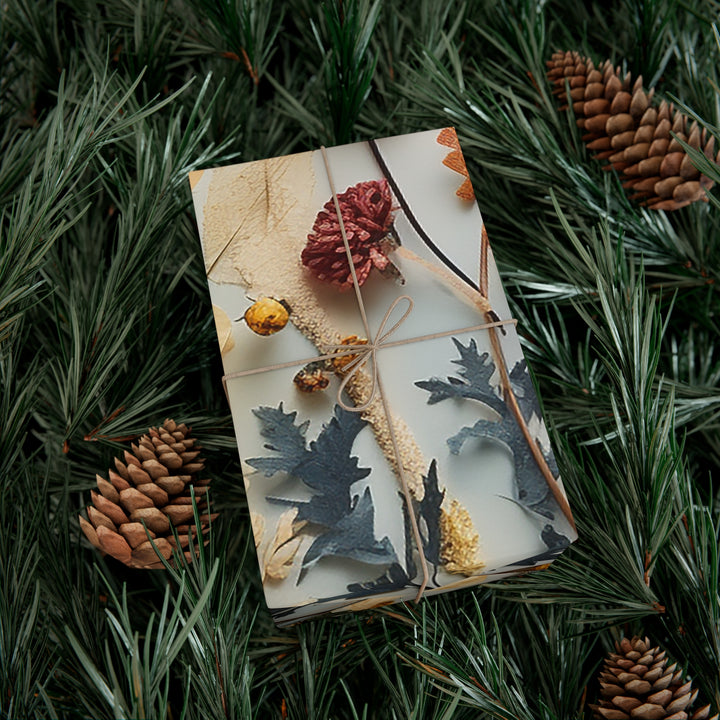 Pressed Flower Art: Flower Gift Wrap Papers Flower Satin Wrapping Paper  Flower Glossy Wrapping Paper Gift Wrapping paper