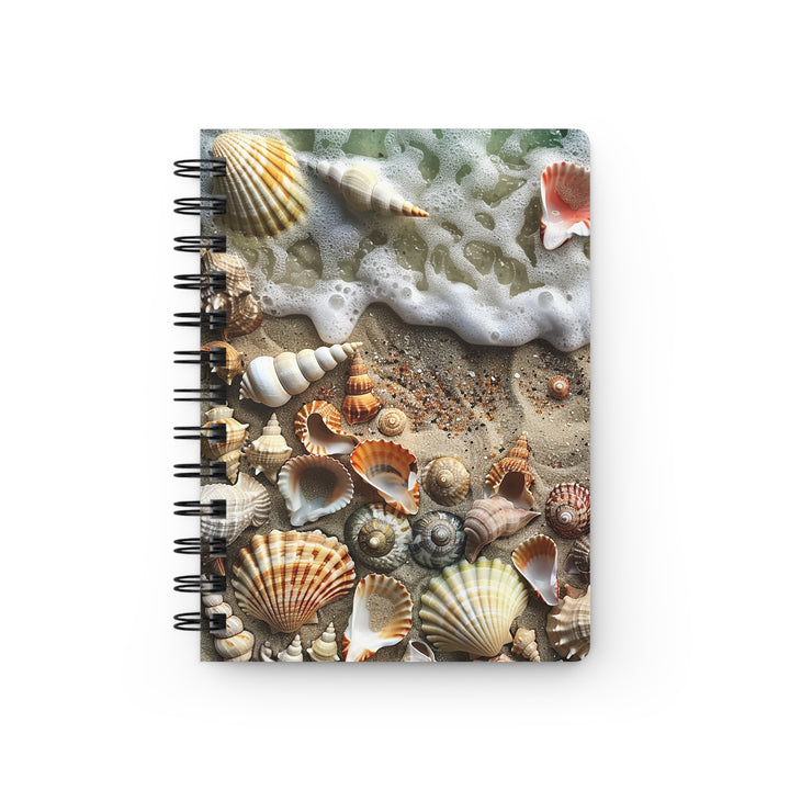 Shells by the Seashore: 5x7 Glossy Laminated Wire Bond Journal, Writing Journal, Meditation Journal, Wedding Journal, Gift for Her