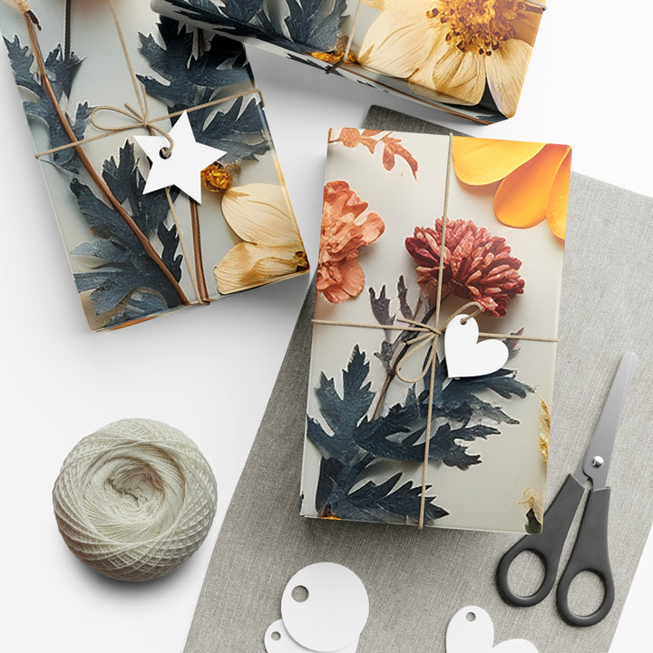 Pressed Flower Art: Flower Gift Wrap Papers Flower Satin Wrapping Paper  Flower Glossy Wrapping Paper Gift Wrapping paper