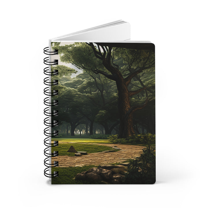 Moody Nature Journal: Neon Colorblock Wavy Glossy Laminated Journal Cover Spiral Loop Wire in 5x7 size Daily Journaling Diary Notebook