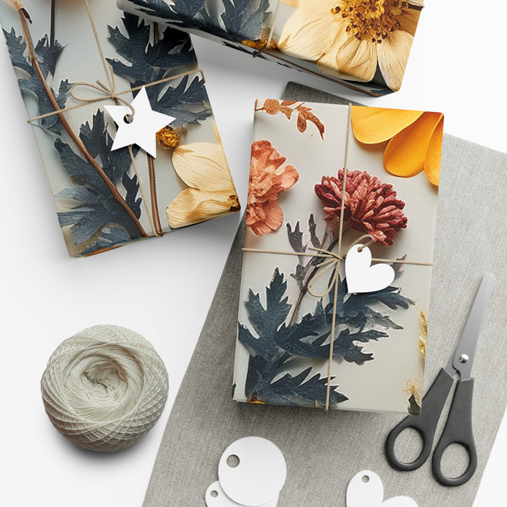 Pressed Flower Art: Flower Gift Wrap Papers Flower Satin Wrapping Paper  Flower Glossy Wrapping Paper Gift Wrapping paper