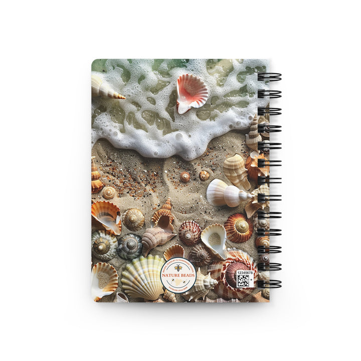 Shells by the Seashore: 5x7 Glossy Laminated Wire Bond Journal, Writing Journal, Meditation Journal, Wedding Journal, Gift for Her