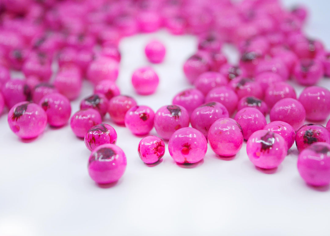 Barbie Pink Acai Beads from South America, 8-10mm, Eco-Friendly Beads, Natural Seeds, DIY Jewelry Making Supplies