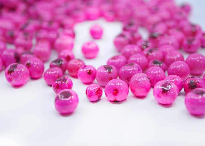 Barbie Pink Acai Beads from South America, 8-10mm, Eco-Friendly Beads, Natural Seeds, DIY Jewelry Making Supplies