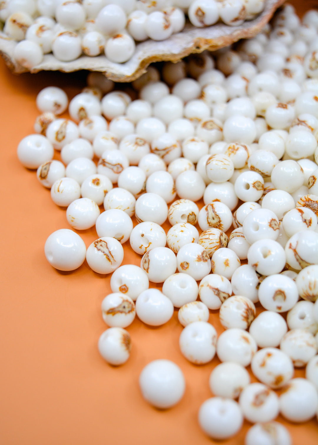 Bright White Acai Beads Jewelry Supplies
