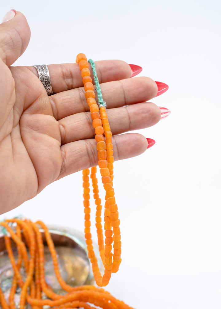 Butterscotch Orange Java Glass Beads, 4mm, 24 Inches strand