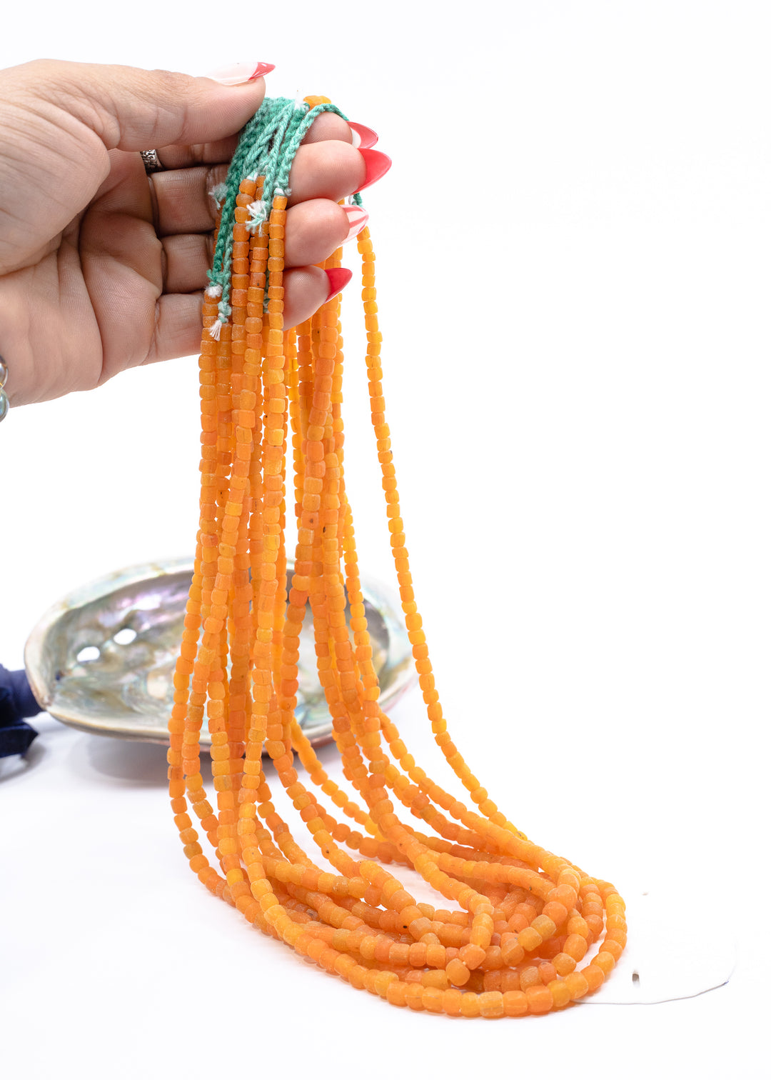 Butterscotch Orange Java Glass Beads, 4mm, 24 Inches strand