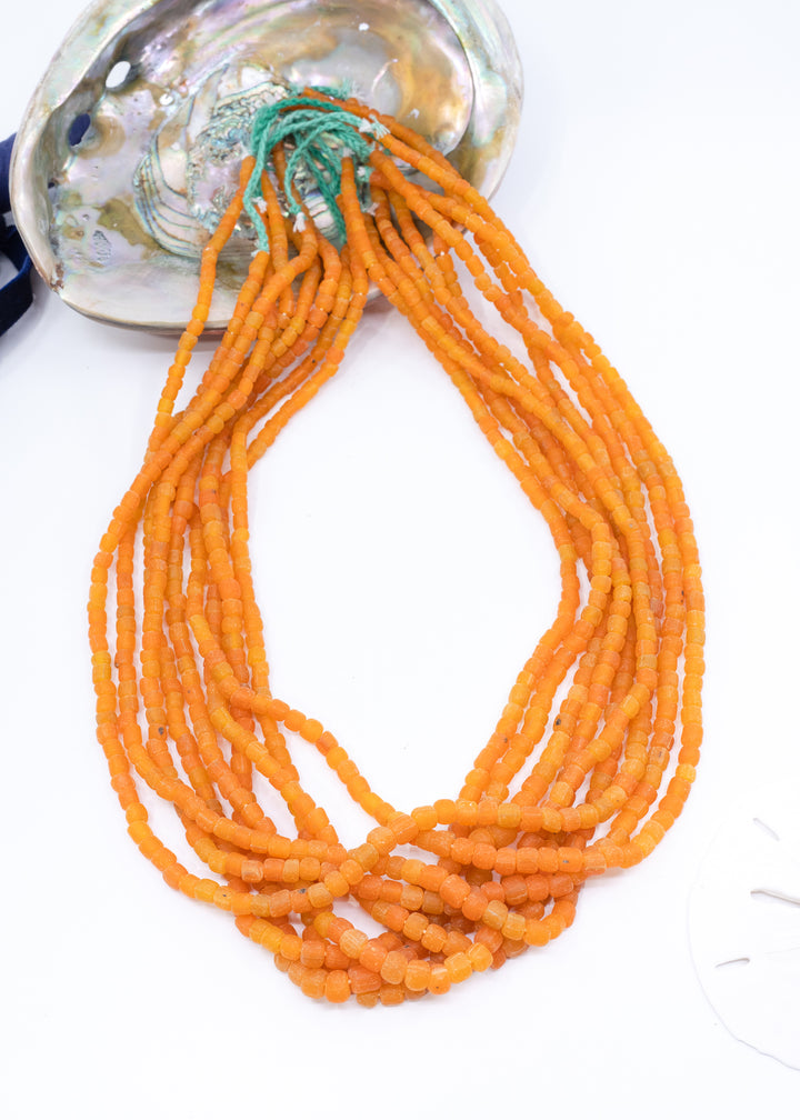 Butterscotch Orange Java Glass Beads, 4mm, 24 Inches strand