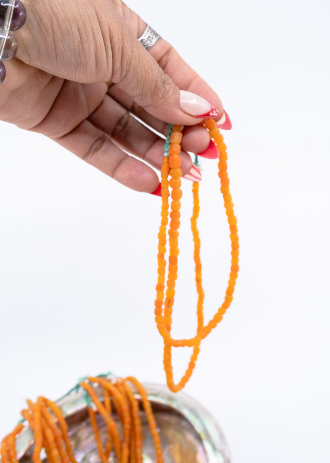 Butterscotch Orange Java Glass Beads, 4mm, 24 Inches strand