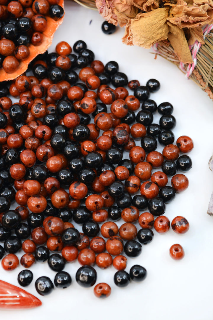Acai Beads Natural Beads in Black and Brown, large hole beads