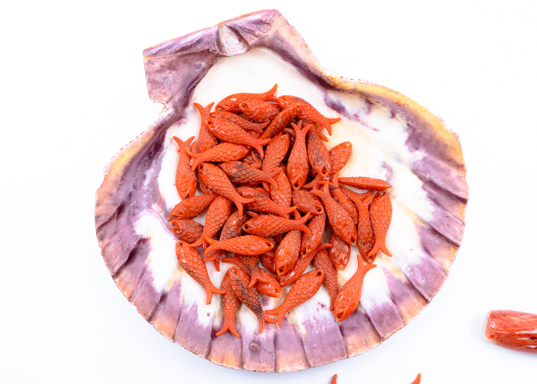 Coral Orange Fish Charms
