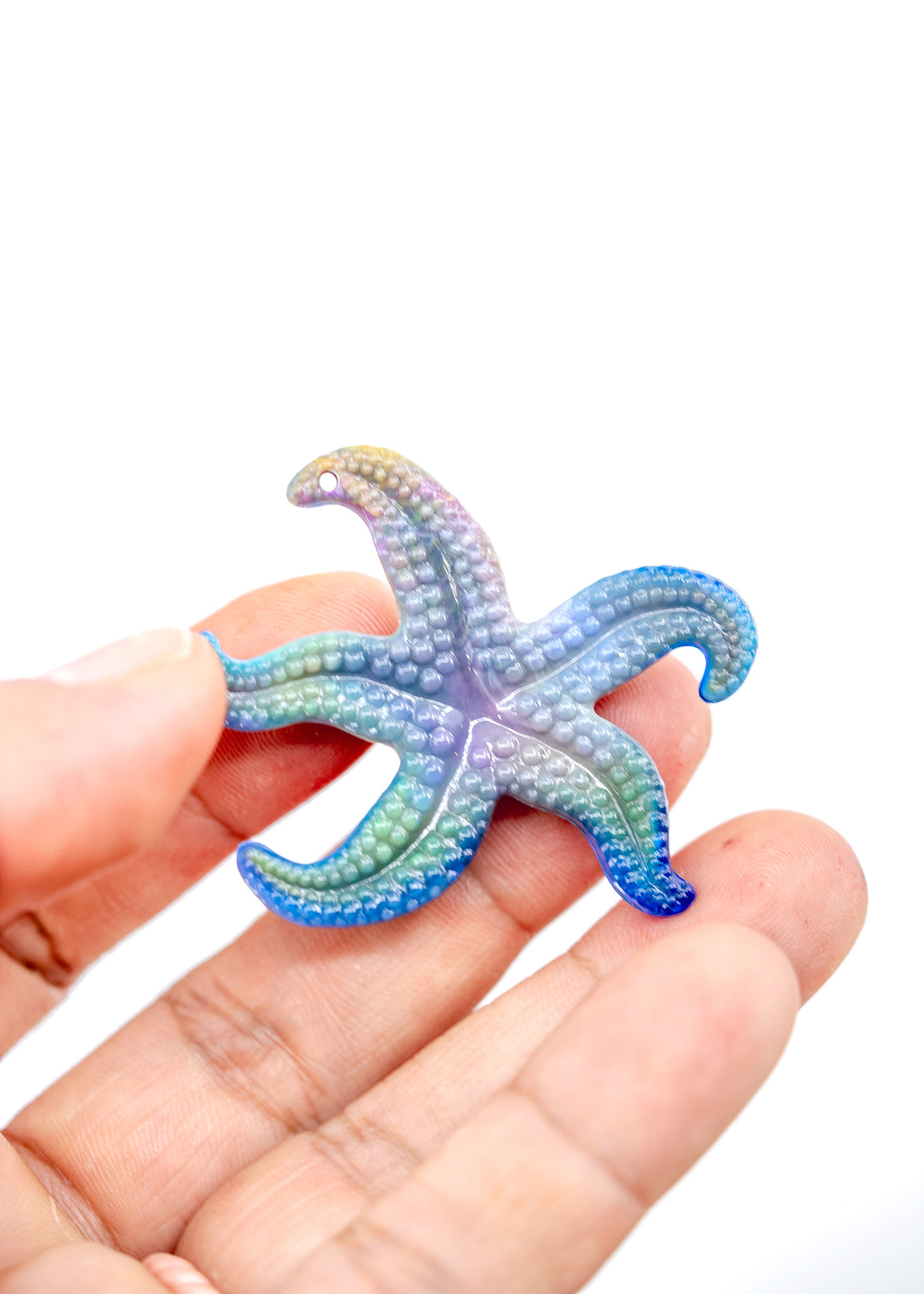 Cosmic Galaxy German Resin Starfish Charm – 45mm Multicolor Starfish Pendant, 1 Piece