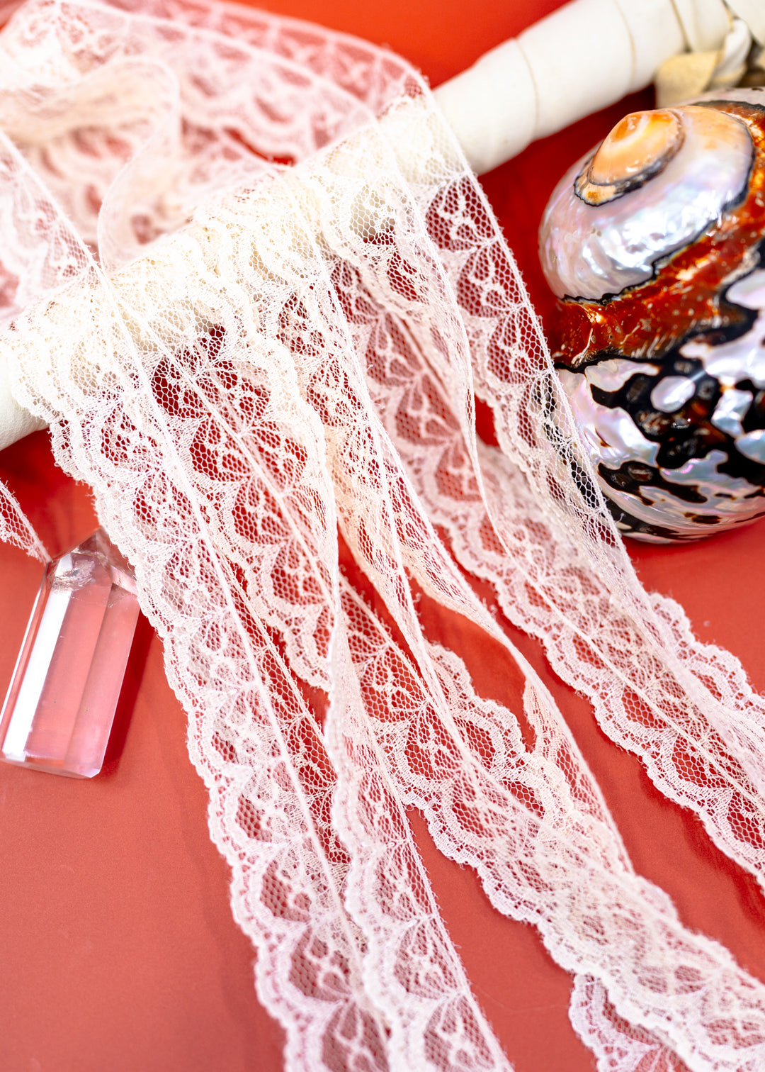 Cream Floral Lace Trim, Beige Flower Ribbon, 21mm Wide | Delicate Lace by the Yard for Sewing, Weddings and Crafts