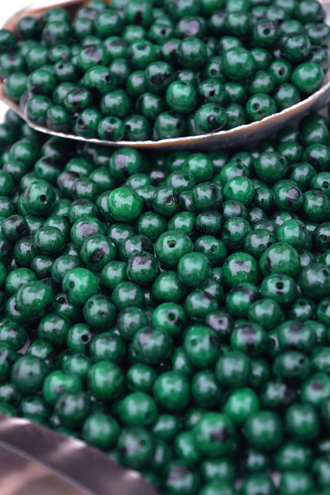 Deep Emerald Green Acai Beads for Jewelry making