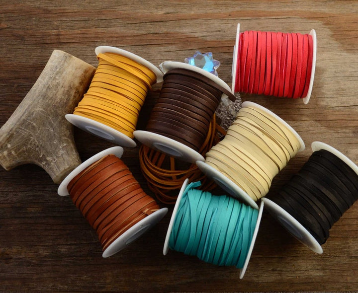 Light Tan: 5mm Deer Suede Lace, Leather Strap for Jewelry and Crafts, 5 Feet or Full Spool