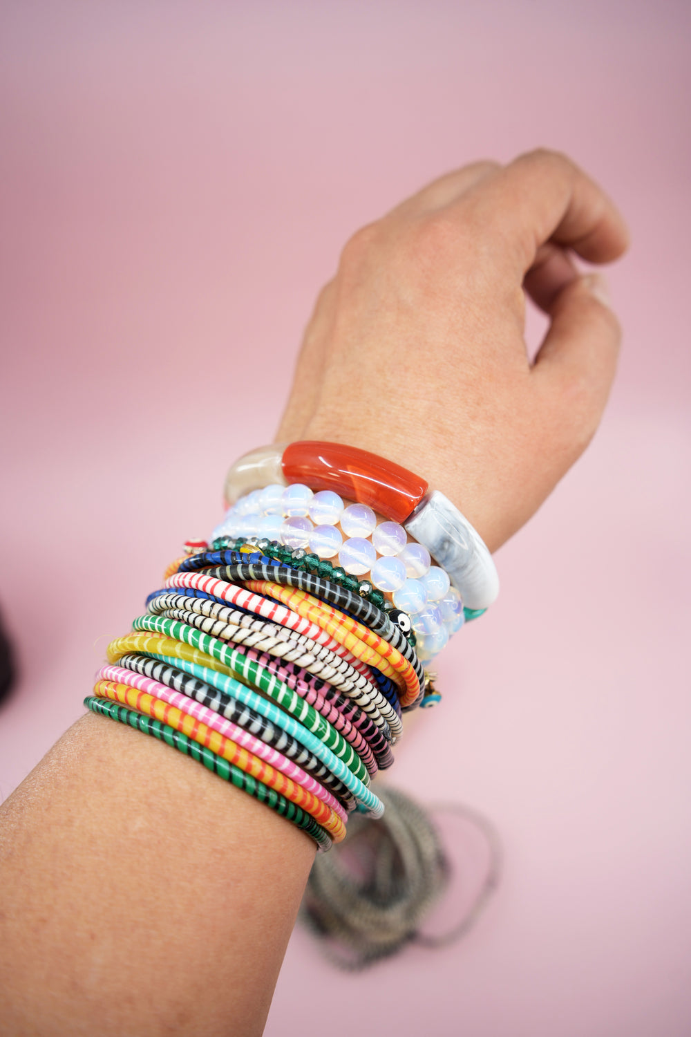 Candy Arm Party Stack – Set of 12 Recycled Flip Flop Bracelets | Fair Trade Jewelry from Mali, Ethically Sourced, Colorful African Bangles, Waterproof Stack
