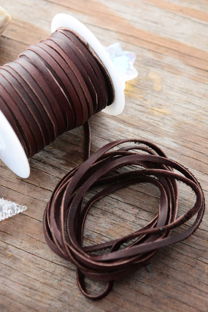 Fudge Brown: 5mm Deer Suede Lace, Leather Strap for Jewelry and Crafts, 5 Feet or Full Spool