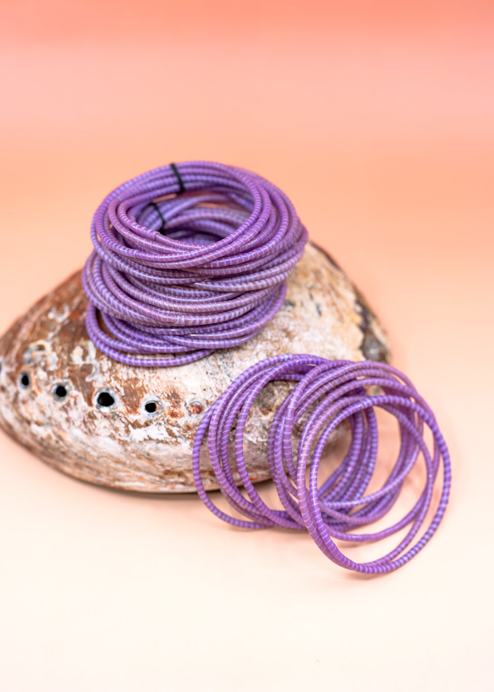 Lavender Purple Arm Party Stack – Set of 12 Recycled Flip Flop Bracelets | Fair Trade Jewelry from Mali, Ethically Sourced, Colorful African Bangles, Waterproof Stack