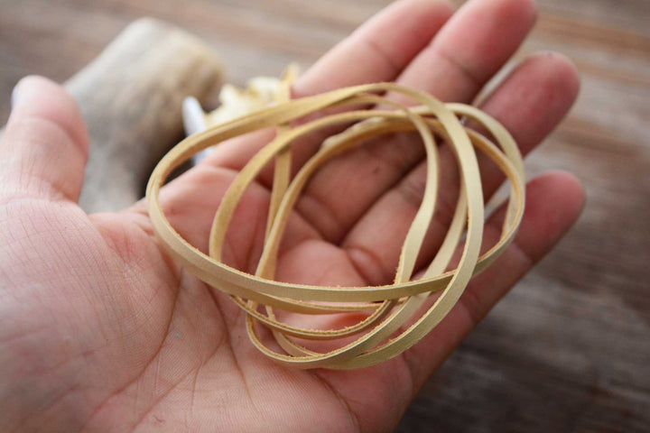 Light Tan: 5mm Deer Suede Lace, Leather Strap for Jewelry and Crafts, 5 Feet or Full Spool