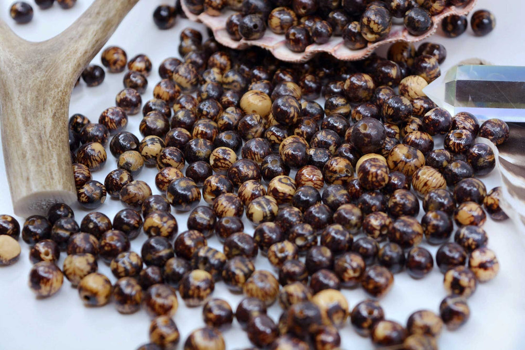 Beautiful assortment of Natural Brown Acai Beads.