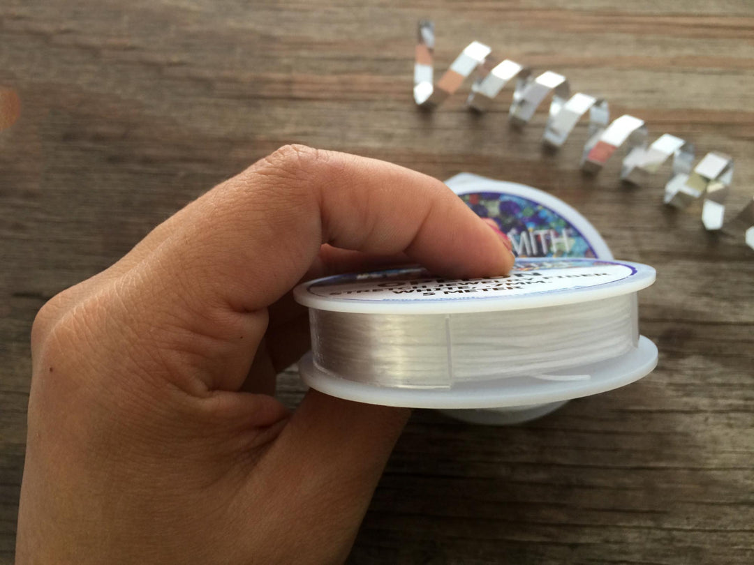 Opelon: White Stretch Bead Cord, 0.7mm x 5 meters, The BeadSmith / Stretchy Elastic Fiber for Jewelry making, Elastic Cording, Jewelry Making Supplies