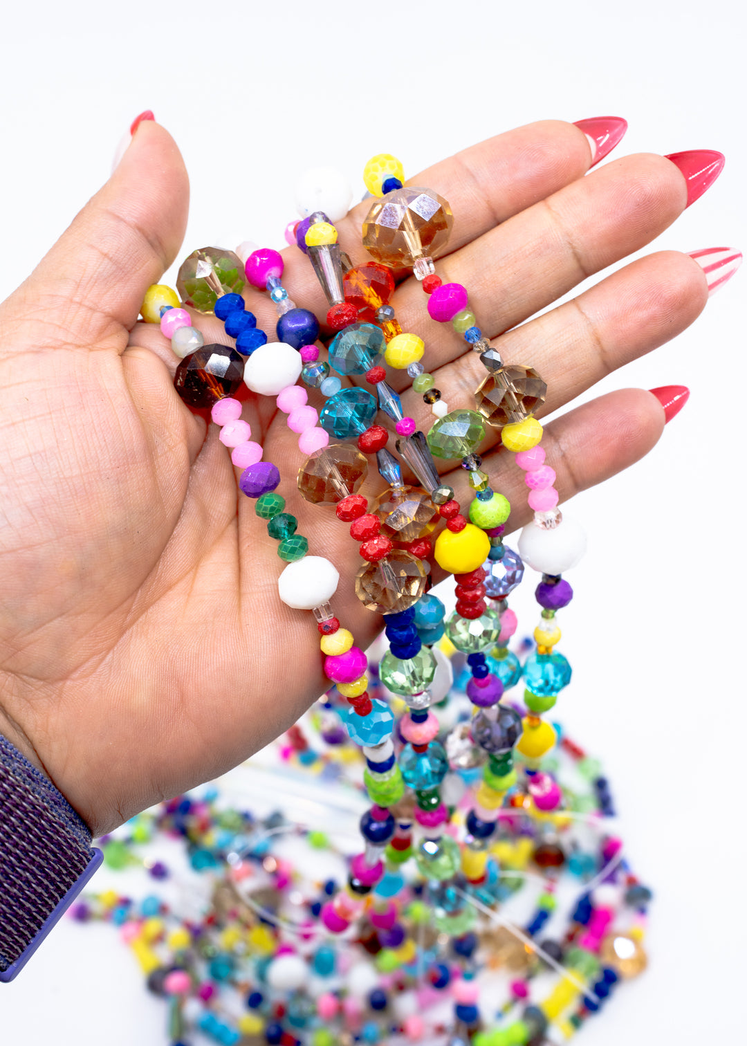 Colorful sparkle acrylic beads for sun catchers, crystal wall hangings, and whimsical decor
