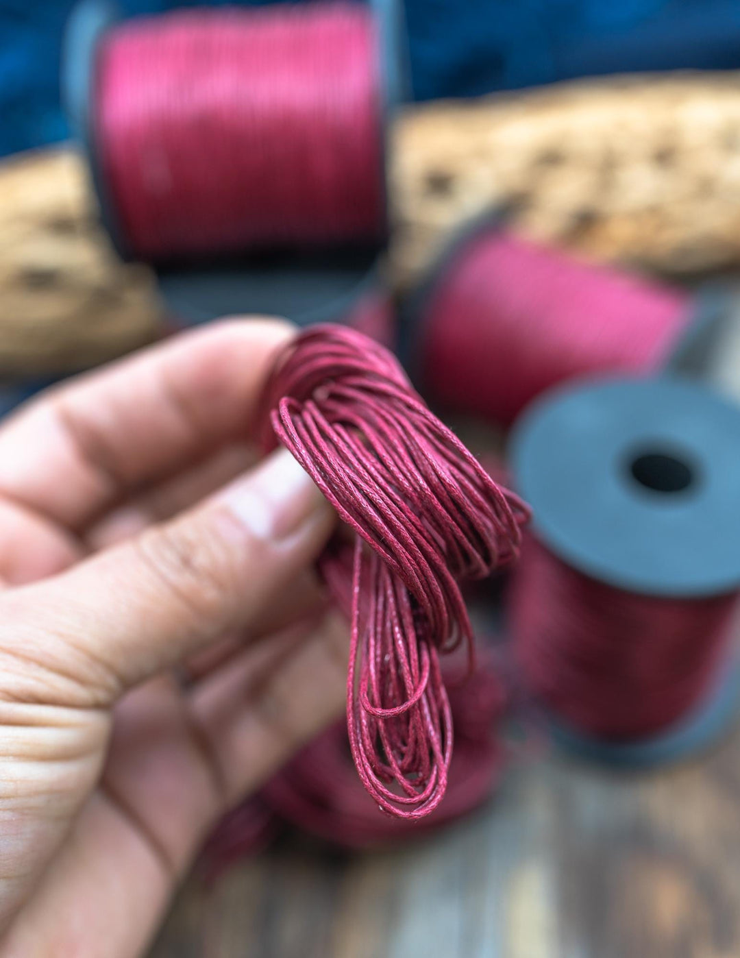 Thickness of the 1mm Red Velvet Braided Cotton Cord