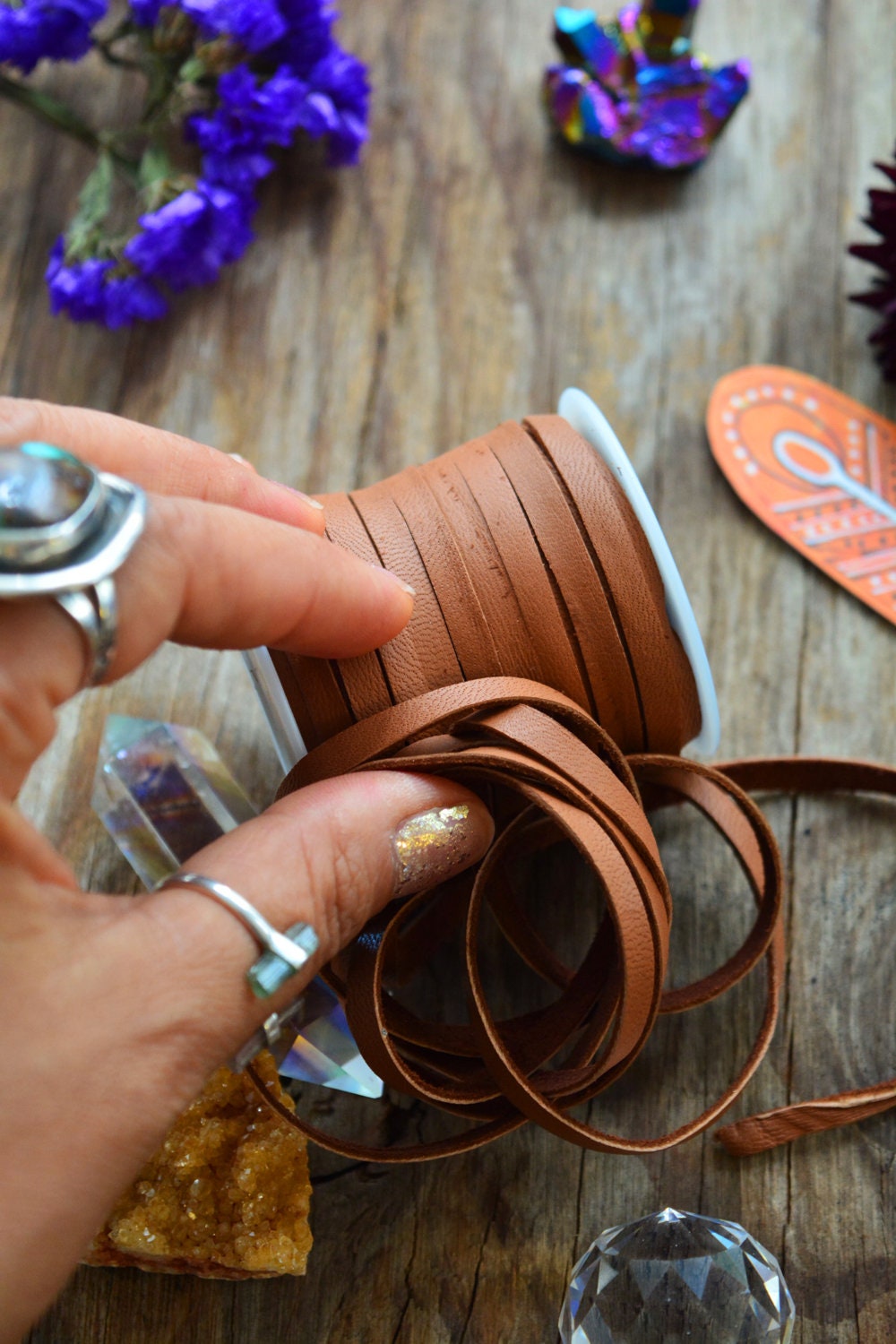 Saddle Brown: 5mm Deer Suede Lace, Leather Strap for Jewelry and Crafts, 5 Feet or Full Spool