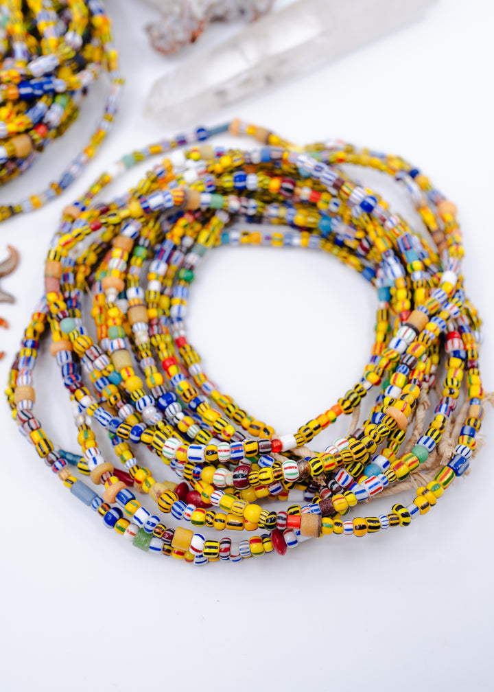 Sunshine Confetti Ghana African Glass Beads 