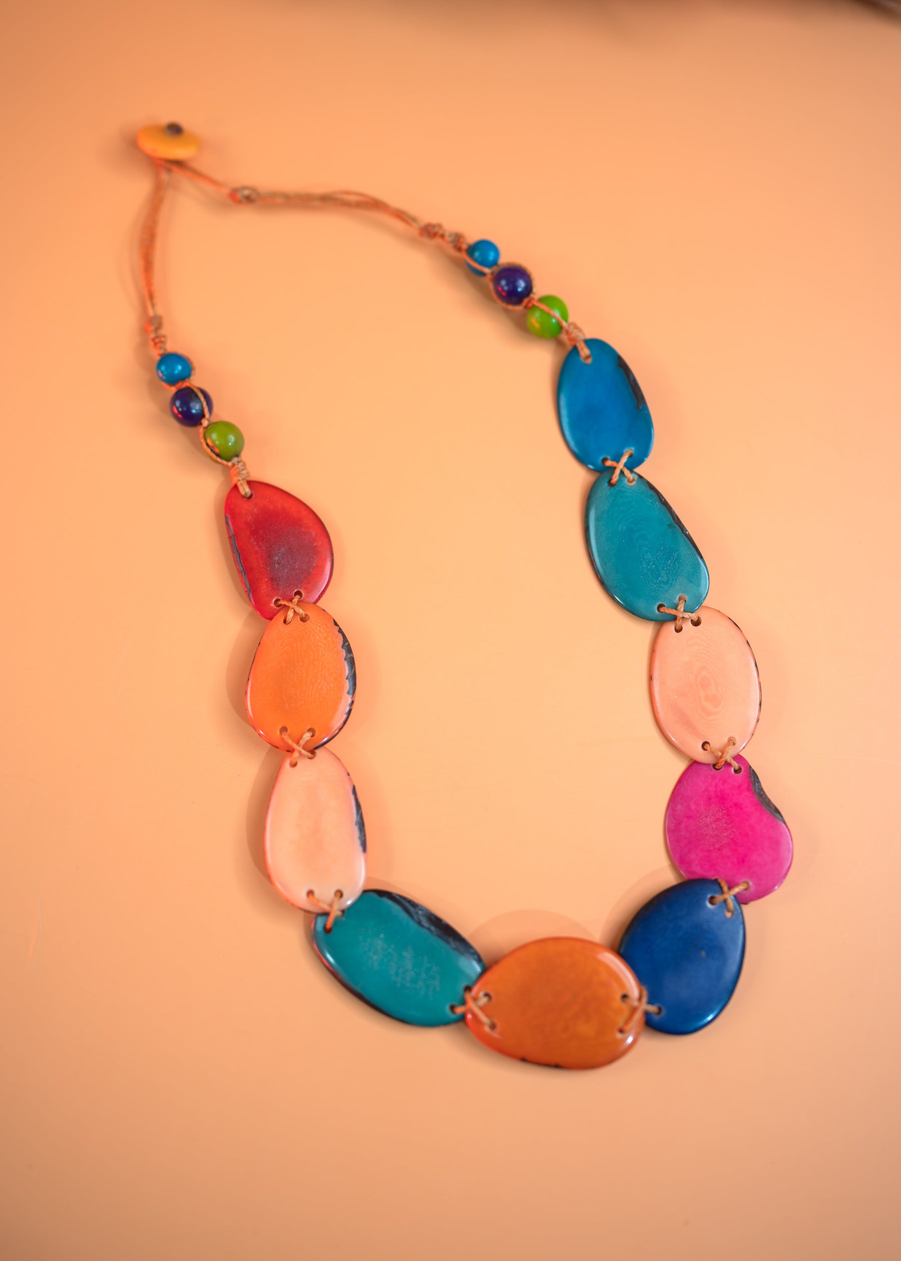 Diana in Multicolor: Handmade Tagua Necklace, Eco-Friendly Jewelry, Vegetable Ivory Necklace, Corozzo, Eco Jewelry, Boho Necklace