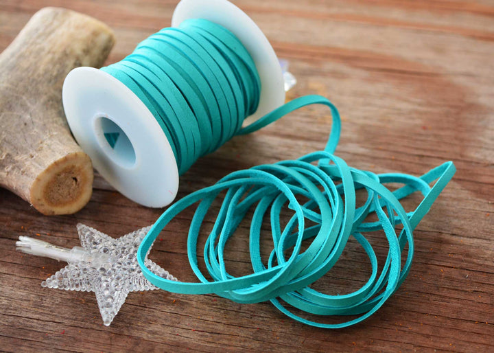 Turquoise Blue 5mm Deer Suede Lace