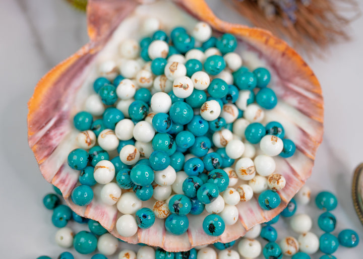 Acai Beads showing the black markings
