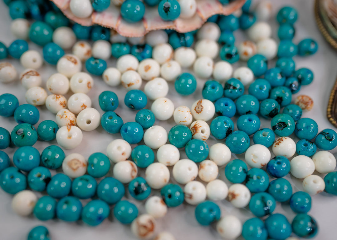 White and Blue acai beads for jewelry making