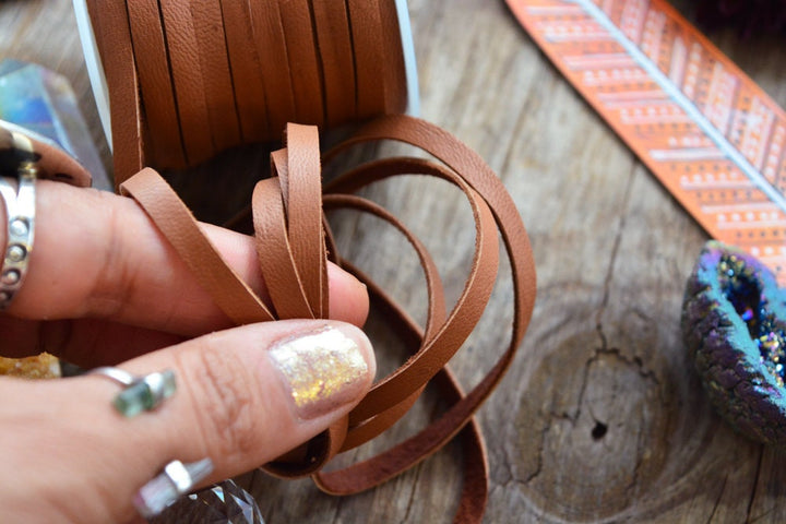 Saddle Brown Deer Suede Lace 5mm - 5 Feet or Full Spool