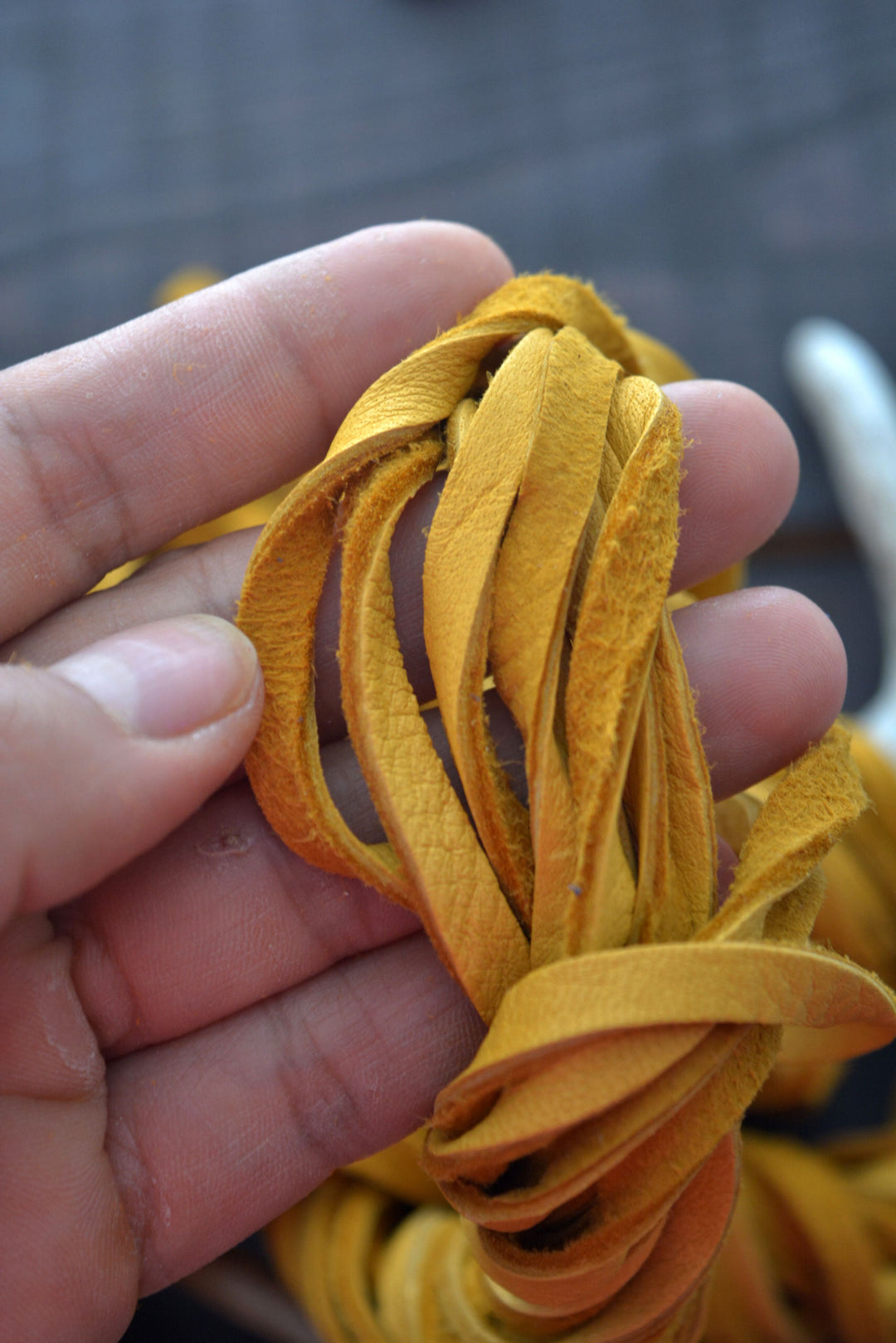 Golden Yellow Deerskin Leather Strap 6mm x 72 Inches Leather Straps, 1 Piece