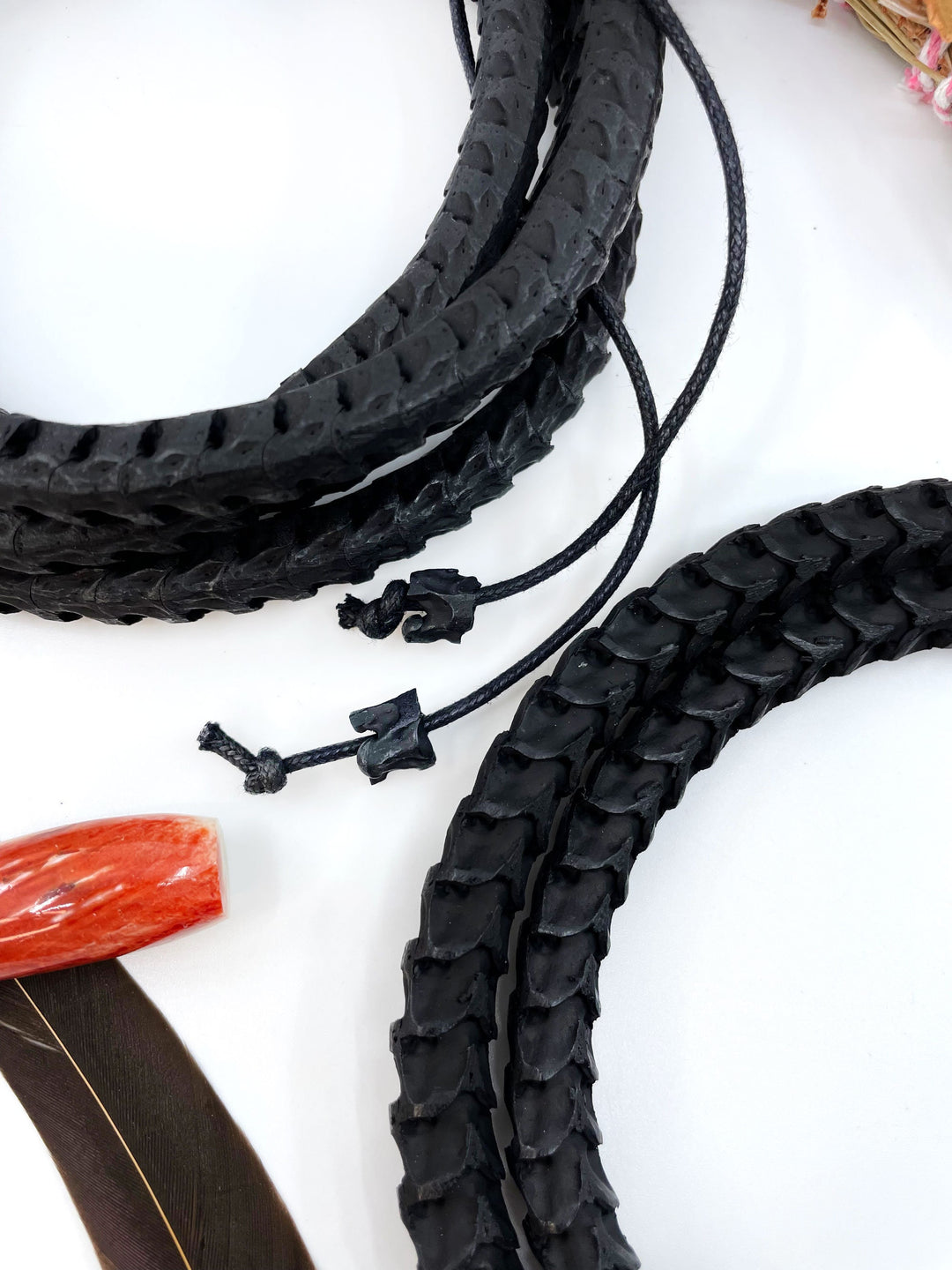 The Brianna Long Necklace: Long Snake Vertebrae Necklace in Black, Real Snake Vertebrae, 7-12mm, 35" plus, 90-100 beads, Tribal Jewelry