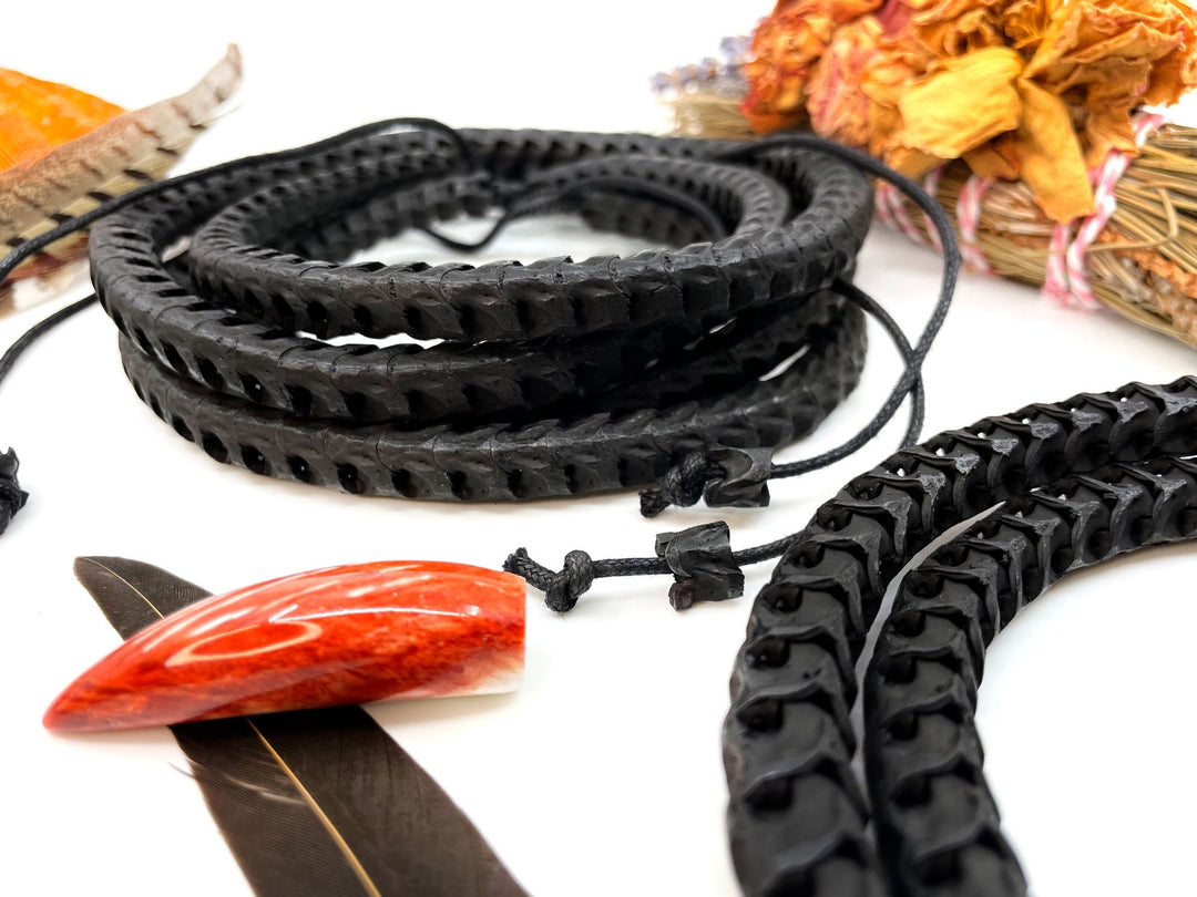 Real Black Snake Vertebrae, 7-12mm, 10 loose beads, Natural Large Hole Beads, Tribal, Bohemian, Juju, Oddities, Jewelry Making Supplies