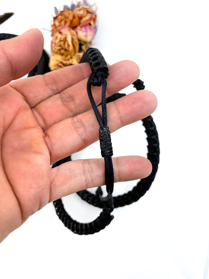 The Brianna Long Necklace: Long Snake Vertebrae Necklace in Black, Real Snake Vertebrae, 7-12mm, 35" plus, 90-100 beads, Tribal Jewelry