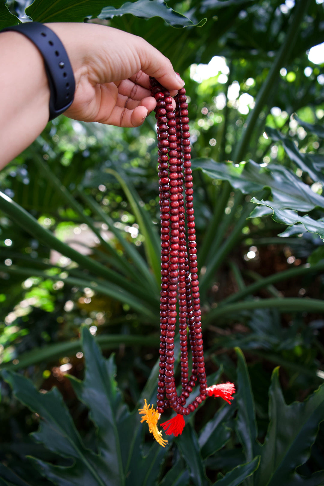 Burgundy Red Mala: 108 Wood Tibetan Prayer Beads, Rosary, Prayer Mala for Meditation, Yoga Accessories, Yogi Necklace, Buddhist, Supplies