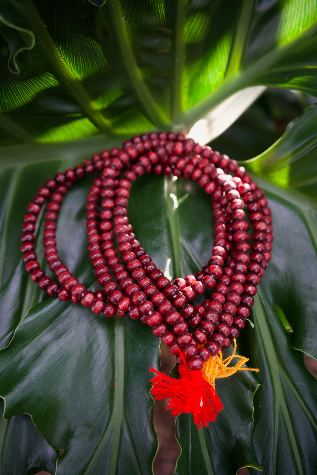 Burgundy Red Mala: 108 Wood Tibetan Prayer Beads, Rosary, Prayer Mala for Meditation, Yoga Accessories, Yogi Necklace, Buddhist, Supplies