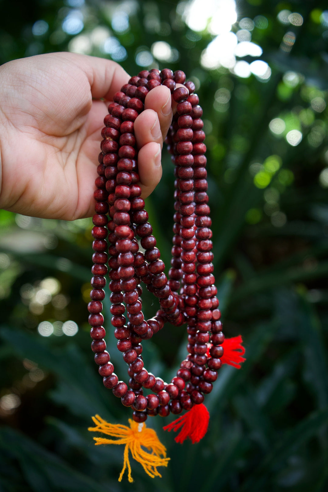 Burgundy Red Mala: 108 Wood Tibetan Prayer Beads, Rosary, Prayer Mala for Meditation, Yoga Accessories, Yogi Necklace, Buddhist, Supplies