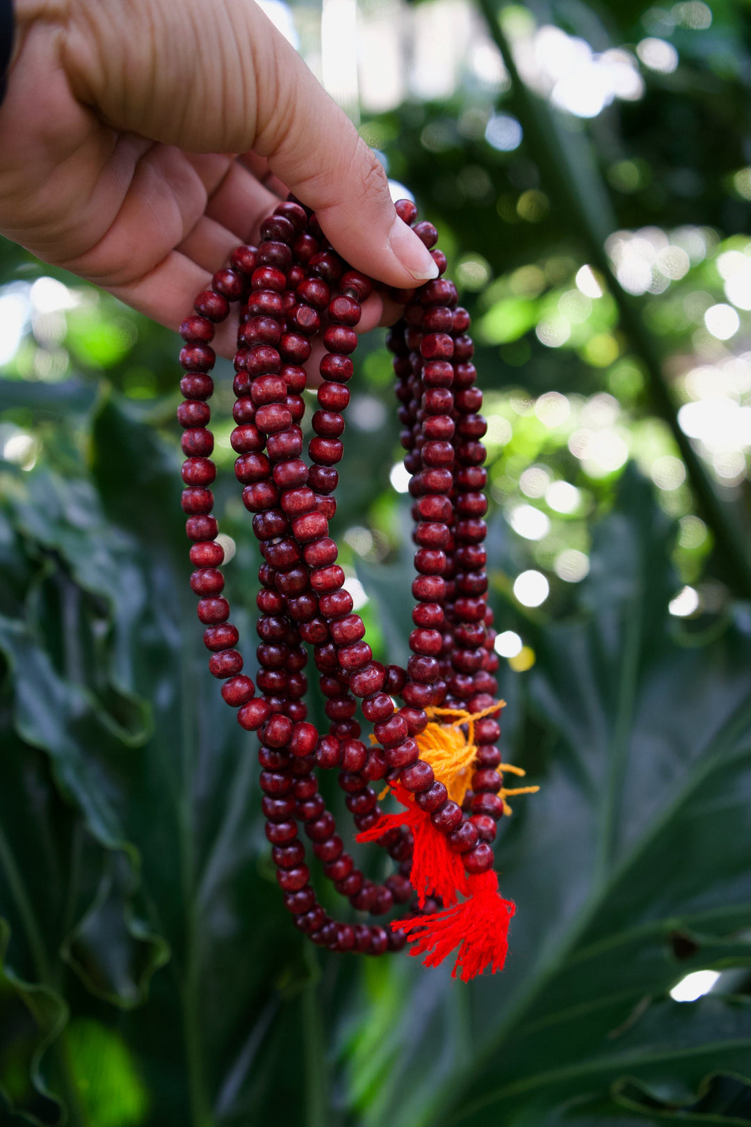 Burgundy Red Mala: 108 Wood Tibetan Prayer Beads, Rosary, Prayer Mala for Meditation, Yoga Accessories, Yogi Necklace, Buddhist, Supplies