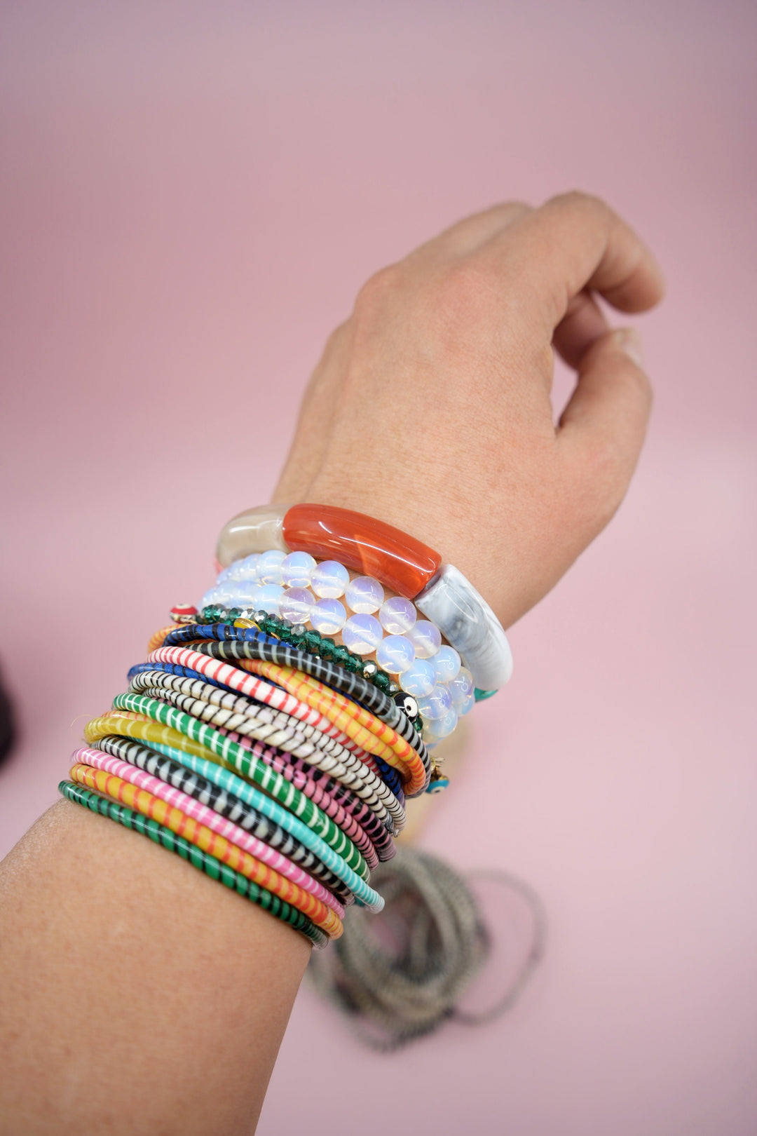 Black and White Arm Party Stack – Set of 12 Recycled Flip Flop Bracelets | Fair Trade Jewelry from Mali, Ethically Sourced, Colorful African Bangles, Waterproof Stack