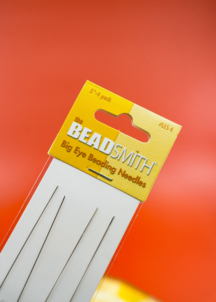 Big Eye Beading Needles: Four 5" needles, Stainless Steel / The BeadSmith, Large Hole, Needle, Findings, Sewing, NeedleCraft, Supplies