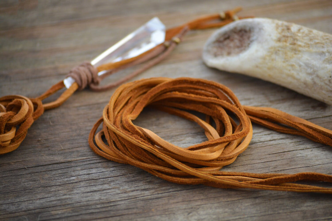 BULK Saddle Brown Deerskin Leather Strap 3mm x 36 Inches Leather Straps, 10 Pieces